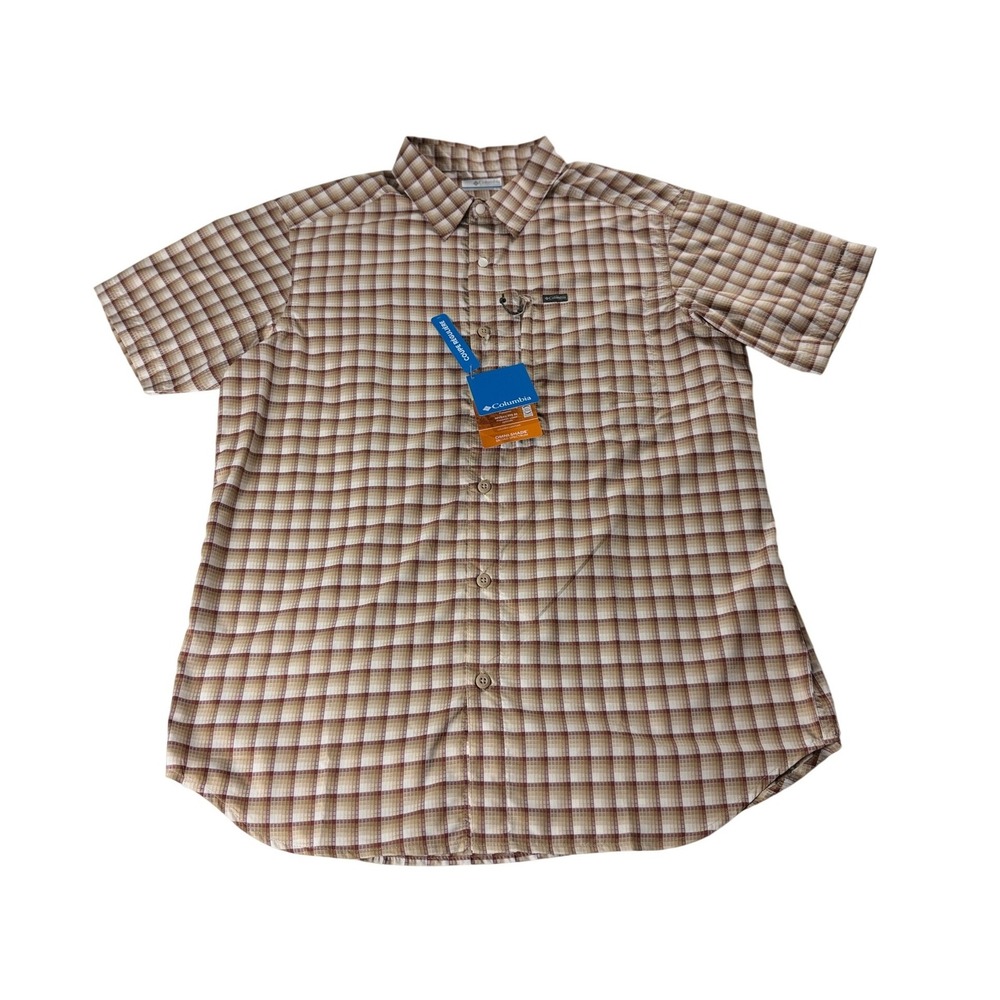 Columbia Silver Ridge Utility Lite Novelty Mens SS Plaid Shirt Mens Medium NWT